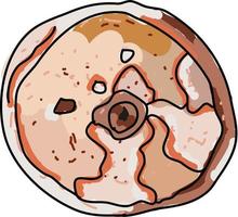 Donut, illustration, vector on white background.