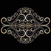Decorative frame Elegant vector element for design in Eastern style, place for text. Beautiful floral golden border. Lace illustration for invitations, greeting cards and T Shirt design.