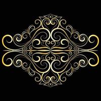 Decorative frame Elegant vector element for design in Eastern style, place for text. Beautiful floral golden border. Lace illustration for invitations, greeting cards and T Shirt design.