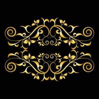 Decorative frame Elegant vector element for design in Eastern style, place for text. Beautiful floral golden border. Lace illustration for invitations, greeting cards and T Shirt design.