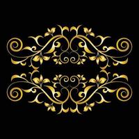 Decorative frame Elegant vector element for design in Eastern style, place for text. Beautiful floral golden border. Lace illustration for invitations, greeting cards and T Shirt design.