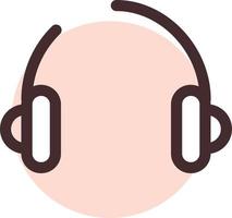 Music headphones, illustration, vector, on a white background. vector