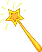 Yellow magic wand, illustration, vector on white background