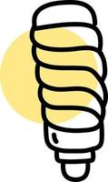 Candle twisted light bulb, icon illustration, vector on white background