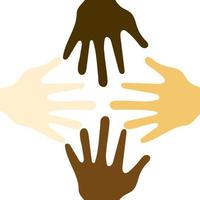 Close up Different Shade of Hands Color Represent Diversity of People vector