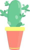 cactus en maceta, ilustración, vector sobre fondo blanco.