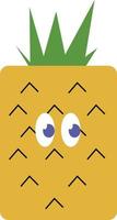 Cute pineapple, illustration, vector on white background.