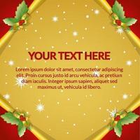 merry Christmas and happy new year ribbon bell on wood pattern and light romantic background vector