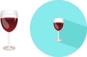 Wine glasses,illustration, vector on white background.