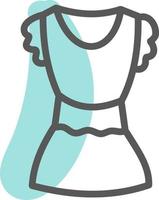 Blue womans tshirt, illustration, vector, on a white background. vector