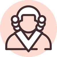 Court judge law, illustration, vector on a white background.