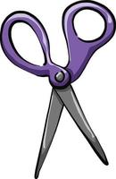 Purple scissors, illustration, vector on a white background.