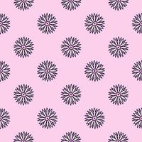 Minimal flower, seamless pattern on pink background. vector