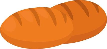 Fresh bread, illustration, vector on a white background.
