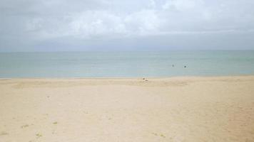 natural sea wave water with foam on the sandy beauty white beach, summer beac video