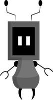 A gray robot, vector or color illustration.