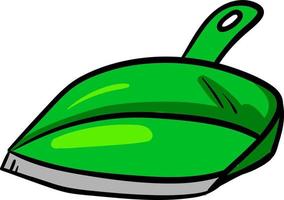 Green dustpan, illustration, vector on white background