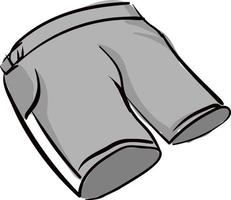 Grey shorts, illustration, vector on white background.