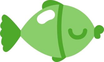 Green fish, illustration, vector on a white background.