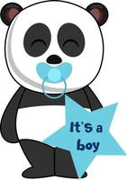 Baby panda, illustration, vector on white background.