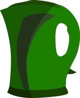 Green kettle, illustration, vector on white background.