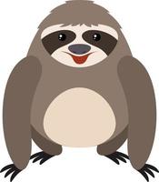 Happy sloth, illustration, vector on white background.
