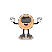 Illustration of button with a vr headset vector