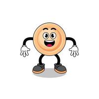 button cartoon with surprised gesture vector