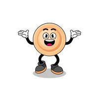 button cartoon searching with happy gesture vector