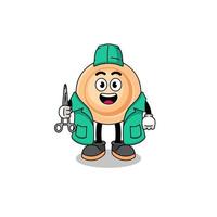 Illustration of button mascot as a surgeon vector