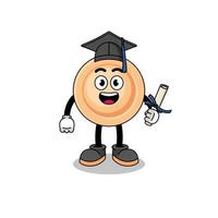 button mascot with graduation pose vector