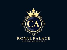 Letter CA Antique royal luxury victorian logo with ornamental frame.nt vector