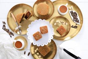 Moon Cake Mooncake Chinese Dessert Snack during Lunar New Year Mid Autumn Festival photo