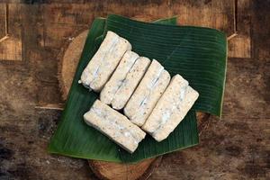 Tempe Gembus or Tempe Gembos, Soft Tempeh made from Tofu Pulp Dregs photo