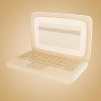 Work laptop icon 3D illustration photo