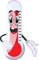 Thermometer standing, illustration, vector on white background.