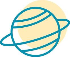 Planet with one ring, illustration, vector on white background.