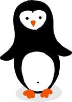 Flat penguin, illustration, vector on white background.