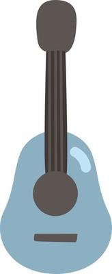 Blue ukulele, illustration, vector, on a white background.