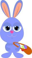 Easter bunny with eggs, illustration, vector on white background