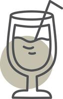 Wine glass with straw, illustration, vector on a white background.