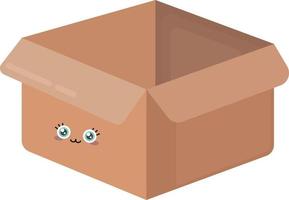 caja vacía, ilustración, vector sobre fondo blanco.