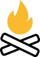 Camping bonfire, illustration, vector on a white background.