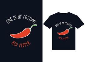 This Is My Costume Red Pepper illustrations for print-ready T-Shirts design vector