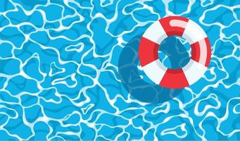 rubber ring in the swimming pool summer background vector illustration