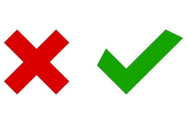 3d green check mark symbol and red cross, yes sign fact and myth verified  fulfilled correct answer 20715213 Vector Art at Vecteezy