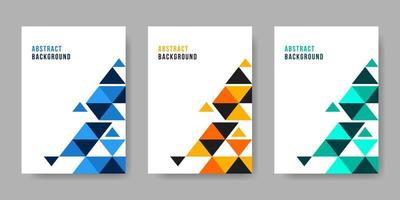 Set book cover brochure designs in geometric style. Vector illustration.