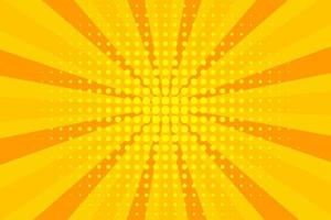 fondo amarillo cómico de la luz del sol en el diseño de vectores de estilo retro