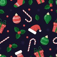 Flat Christmas Seamless Pattern vector