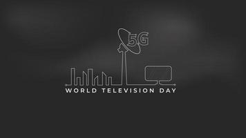 día mundial de la televisión 21 de noviembre, diseño de arte lineal tamaño 4k uhd vector